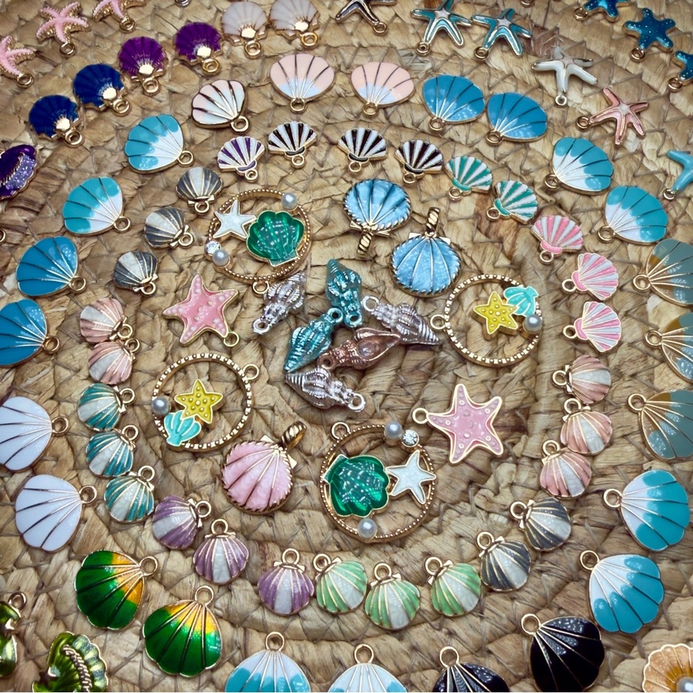 New Seashells & Sea Stars starfish PAIRS & Pendants w charm bracelets & more diy